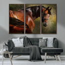 Majestic Brown Horse Wall Art Canvas Print – Framed