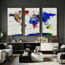 World Map Wall Art Canvas Print, Modern Decorative Framed by MyGreatCanvas | Canvas Wall Art Prints | Photo Prints & Wall Decor