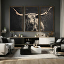 Vintage Texas Longhorn Bull Wall Art Canvas Print, Cow by MyGreatCanvas | Canvas Wall Art Prints | Photo Prints & Wall Decor