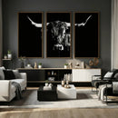 Black Bull Wall Art Canvas Print, Dark Longhorn Portrait by MyGreatCanvas | Canvas Wall Art Prints | Photo Prints & Wall Decor