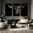 Black Bull Wall Art Canvas Print, Dark Longhorn Portrait by MyGreatCanvas | Canvas Wall Art Prints | Photo Prints & Wall Decor