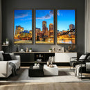 Boston Wall Art Canvas Print, Boston City Downtown Night by MyGreatCanvas | Canvas Wall Art Prints | Photo Prints & Wall Decor