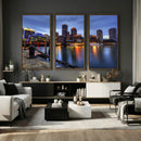 Boston Wall Art Canvas Print, Boston City Downtown Night by MyGreatCanvas | Canvas Wall Art Prints | Photo Prints & Wall Decor
