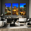 Chicago Wall Art Canvas Print - Chicago City Downtown Night by MyGreatCanvas | Canvas Wall Art Prints | Photo Prints & Wall Decor