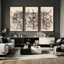 Abstract Cow Longhorn Wall Art Canvas Print for Cabin Decor by MyGreatCanvas | Canvas Wall Art Prints | Photo Prints & Wall Decor