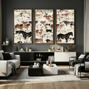 Wild Horses Wall Art Canvas Print - Abstract Farm Longhorn by MyGreatCanvas | Canvas Wall Art Prints | Photo Prints & Wall Decor