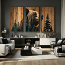 Rustic Bear Wall Art Canvas Print – Woodland Wildlife by MyGreatCanvas | Canvas Wall Art Prints | Photo Prints & Wall Decor