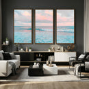 Ocean Wave Wall Art Canvas Print, Pastel Surf Seascape