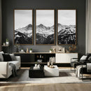 Black and White Mountain Wall Art Canvas Print, Snowy Alpine by MyGreatCanvas | Canvas Wall Art Prints | Photo Prints & Wall Decor