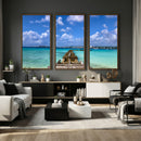 Caribbean Ocean Pier Seascape Wall Art Canvas Print, by MyGreatCanvas | Canvas Wall Art Prints | Photo Prints & Wall Decor