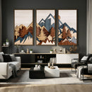 Layered Wooden Mountain Wall Art Canvas Print, Modern Rustic by MyGreatCanvas | Canvas Wall Art Prints | Photo Prints & Wall Decor