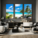 Tropical Beach Wall Art Canvas Print, Palm Tree Ocean by MyGreatCanvas | Canvas Wall Art Prints | Photo Prints & Wall Decor