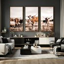 Texas Longhorn Cattle Wall Art Canvas Print, Sepia Western by MyGreatCanvas | Canvas Wall Art Prints | Photo Prints & Wall Decor