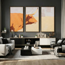 Minimal Longhorn Bull Wall Art Canvas Print, Neutral Western by MyGreatCanvas | Canvas Wall Art Prints | Photo Prints & Wall Decor
