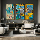 Basquiat Style Bird Bull Graffiti Wall Art Canvas Print, by MyGreatCanvas | Canvas Wall Art Prints | Photo Prints & Wall Decor