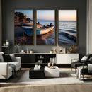 Coastal Fishing Boats Wall Art Canvas Print, Sunset Beach by MyGreatCanvas | Canvas Wall Art Prints | Photo Prints & Wall Decor
