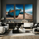 Coastal Fishing Boats Wall Art Canvas Print, Sunset Beach by MyGreatCanvas | Canvas Wall Art Prints | Photo Prints & Wall Decor