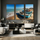Coastal Fishing Boats Wall Art Canvas Print, Sunset Beach by MyGreatCanvas | Canvas Wall Art Prints | Photo Prints & Wall Decor