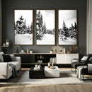 Black and White Snowy Pine Forest Wall Art Canvas Print, by MyGreatCanvas | Canvas Wall Art Prints | Photo Prints & Wall Decor