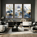 Large Abstract Flowers Wall Art Canvas Print – Gold and Blue by MyGreatCanvas | Canvas Wall Art Prints | Photo Prints & Wall Decor