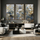 Abstract Floral Wall Art Canvas Print – Gold and Blue by MyGreatCanvas | Canvas Wall Art Prints | Photo Prints & Wall Decor