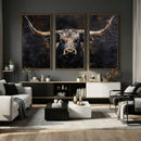 Abstract Longhorn Bull Wall Art Canvas Print – Rustic by MyGreatCanvas | Canvas Wall Art Prints | Photo Prints & Wall Decor