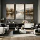 Neutral Abstract River Landscape Wall Art Canvas Print by MyGreatCanvas | Canvas Wall Art Prints | Photo Prints & Wall Decor