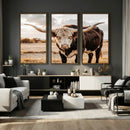 Texas Longhorn Bull Rustic Wall Art Canvas Print, Western by MyGreatCanvas | Canvas Wall Art Prints | Photo Prints & Wall Decor