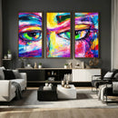 Colorful Abstract Face Wall Art Canvas Print – Modern Pop by MyGreatCanvas | Canvas Wall Art Prints | Photo Prints & Wall Decor