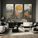 Boho Mountain Landscape Large Wall Art, Horizontal Gold by MyGreatCanvas | Canvas Wall Art Prints | Photo Prints & Wall Decor