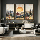 Boho Mountain Landscape Large Wall Art, Horizontal Gold by MyGreatCanvas | Canvas Wall Art Prints | Photo Prints & Wall Decor
