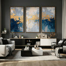 Blue Gold Abstract Large Framed Canvas Wall Art, Modern by MyGreatCanvas | Canvas Wall Art Prints | Photo Prints & Wall Decor