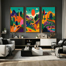 Colorful Japanese Landscape Print: Maximalist Panoramic Wall by MyGreatCanvas | Canvas Wall Art Prints | Photo Prints & Wall Decor