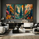 Colorful Japanese Landscape Print: Maximalist Panoramic Wall by MyGreatCanvas | Canvas Wall Art Prints | Photo Prints & Wall Decor