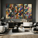 Geometric Abstract Wall Art Canvas Print, Orange Blue by MyGreatCanvas | Canvas Wall Art Prints | Photo Prints & Wall Decor