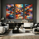 Geometric Abstract Wall Art Canvas Print, Orange Blue by MyGreatCanvas | Canvas Wall Art Prints | Photo Prints & Wall Decor