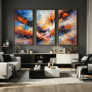 Lyrical Abstraction Wall Art Canvas Print, Orange Blue by MyGreatCanvas | Canvas Wall Art Prints | Photo Prints & Wall Decor