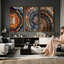 Tree Ring Triptych Canvas Wall Art — Set of 3 Wood Grain by MyGreatCanvas | Canvas Wall Art Prints | Photo Prints & Wall Decor