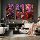 Jazz Band Canvas Wall Art — Jazz Club Singer Saxophone Print by MyGreatCanvas | Canvas Wall Art Prints | Photo Prints & Wall Decor