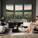 Wildflower Meadow Oil Painting Canvas — Daisy Lavender