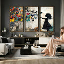 Banksy Butterfly Girl Wall Art Canvas Print, Framed Street by MyGreatCanvas | Canvas Wall Art Prints | Photo Prints & Wall Decor