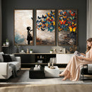 Banksy Graffiti Butterfly Girl Wall Art Canvas Print, Framed by MyGreatCanvas | Canvas Wall Art Prints | Photo Prints & Wall Decor
