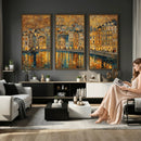 Gustav Klimt Golden Cityscape Wall Art Canvas Print, Framed by MyGreatCanvas | Canvas Wall Art Prints | Photo Prints & Wall Decor