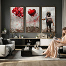 Girl Graffiti Wall Art Canvas Print, Red Balloon Heart by MyGreatCanvas | Canvas Wall Art Prints | Photo Prints & Wall Decor