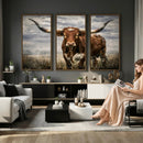 Texas Longhorn Canvas Wall Art Western Bull Desert Moody by MyGreatCanvas | Canvas Wall Art Prints | Photo Prints & Wall Decor