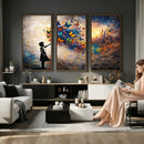 Banksy Girl Wall Art Canvas Print for Living Room Decor by MyGreatCanvas | Canvas Wall Art Prints | Photo Prints & Wall Decor