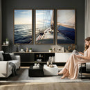 Sailboat Wall Art Canvas Print, Ocean Sunset Sailing Framed by MyGreatCanvas | Canvas Wall Art Prints | Photo Prints & Wall Decor