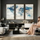 Watercolor World Map Canvas Wall Art Print – Abstract by MyGreatCanvas | Canvas Wall Art Prints | Photo Prints & Wall Decor