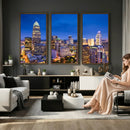 Charlotte Skyline Canvas Wall Art Print – North Carolina Cityscape Photography Print by MyGreatCanvas | Canvas Wall Art Prints | Photo Prints & Wall Decor