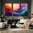 Colorful Abstract Canvas Wall Art Print, Vibrant Popup Color Art Print